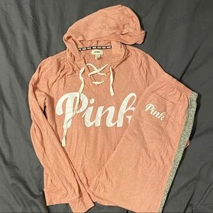 Pink Sweat pants with matching sweatshirts